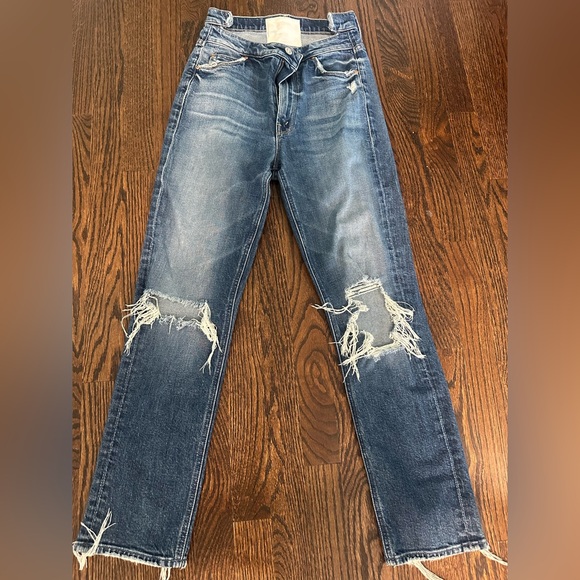 MOTHER Denim - MOTHER Distressed High Wasted Ankle Jeans Size 25